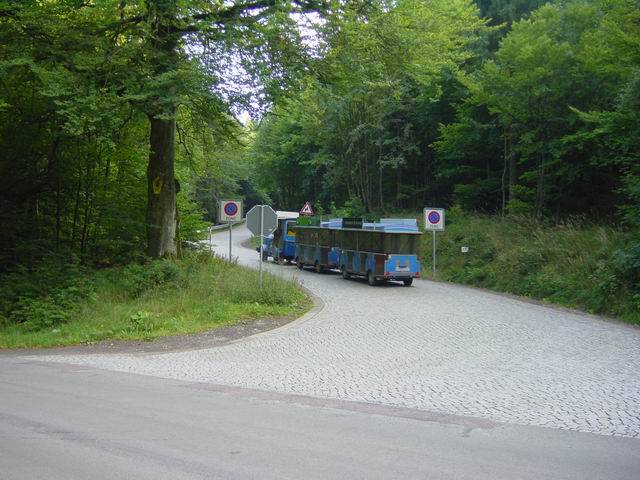 Auch der Inselsberg-Express muss sich diese Kopfsteinpflasterstraße hochquälen.