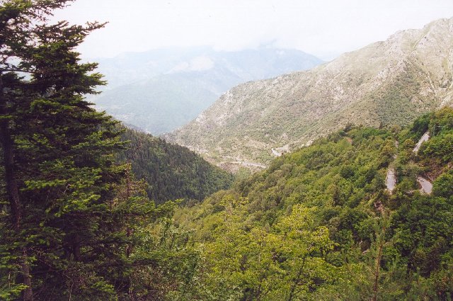 Serpentinen auf der Nordanfahrt zum Col de TuriniSommertour 2000