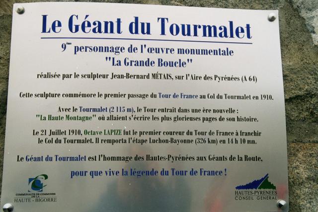  Gedenktafel am Col du TourmaletTag 6 Sommertour Pyrenäen 2002