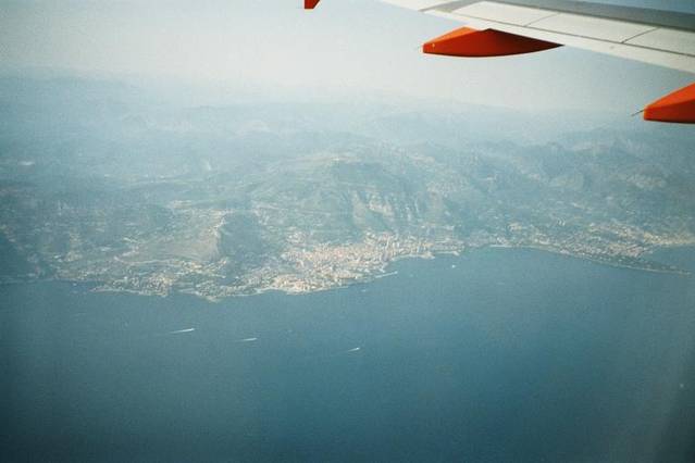 Cote de Azur vom Flugzeug aus