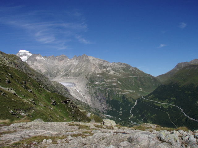 Furkapass, Rhonegletscher und Galenstock
