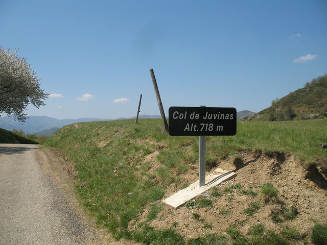 Col de Juvinas (SO) Passhöhenschild.
