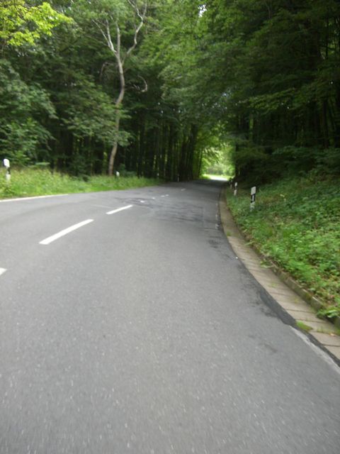 Westauffahrt von Drosendorf: unterbrochen immer wieder mal von längeren Geraden. 