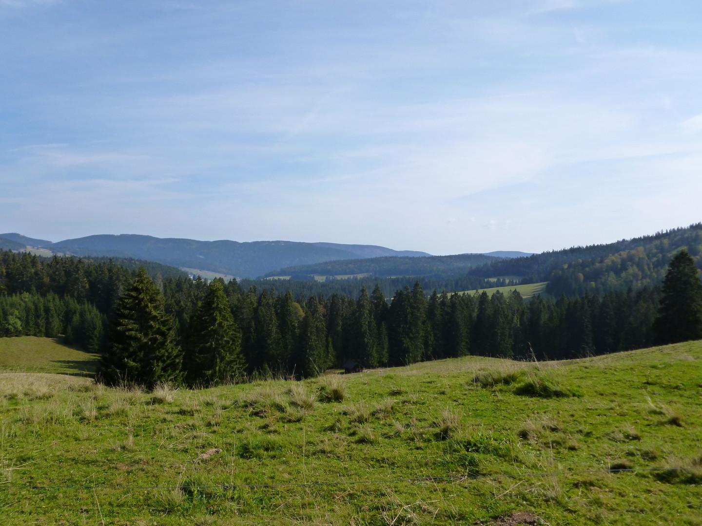 Blick von der Passhöhe in das Bernauer Hochtal