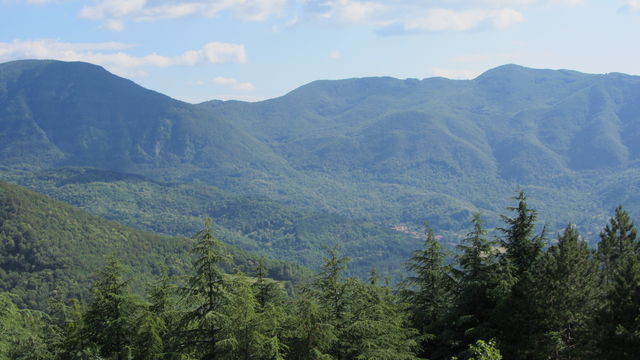 Blick von oben auf den Monte Falterona/Monte Acuto.