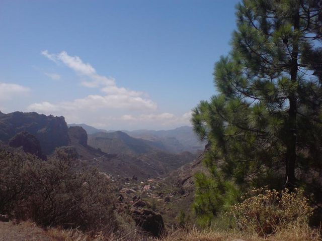 Pico de las Nieves - Blick zurück auf Ayacata.