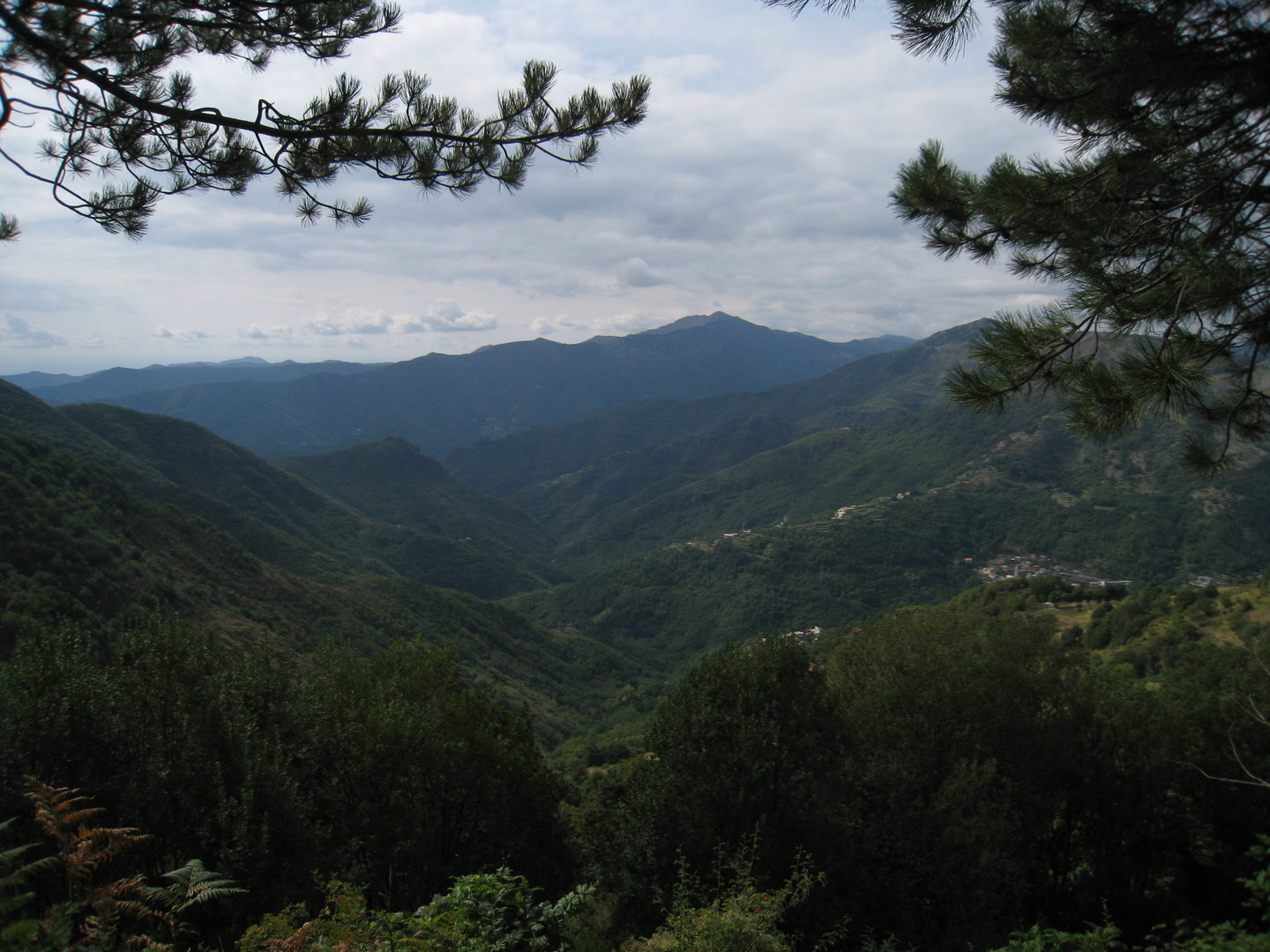 Das Tal, auf der rechten Seite befindet sich die Auffahrt, etwas erhöht sieht man Perlezzi, das man über einen kleinen Umweg erreicht