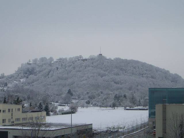 Der Hohenasperg im Dezember, Blick von Nordosten.