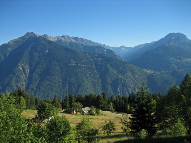 Alpe del Gesero von Roveredo, der einzige Ausblick auf dem mühsamen Weg nach Laura, 16.7.08