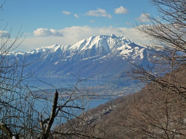 05 ab und zu schöne Ausblicke, auch im Wald, hier der Lago Maggiore und derGridone, 12.02.2009