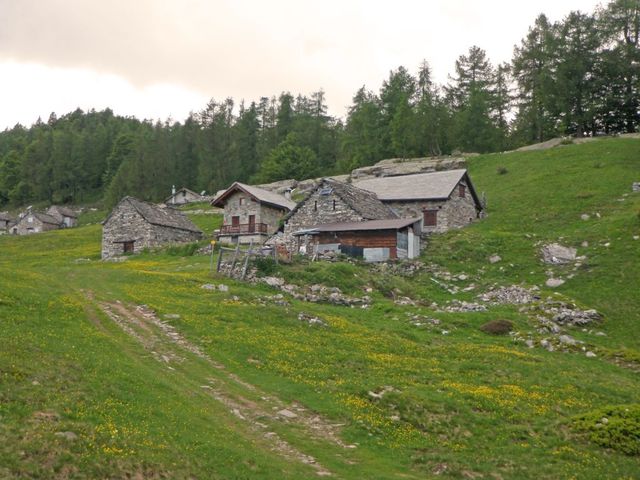 Typische Häuser auf der Alpe Fuori.