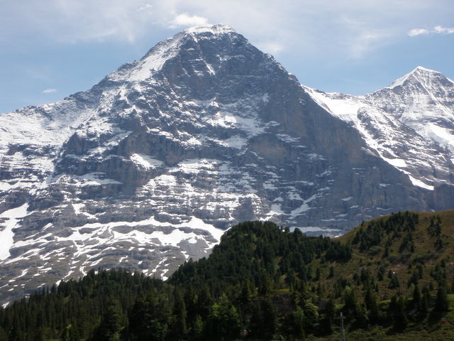 Die 1800m hohe Eiger Nordwand.