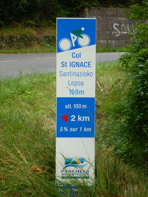 Nordauffahrt Col-St-Ignace 2km.