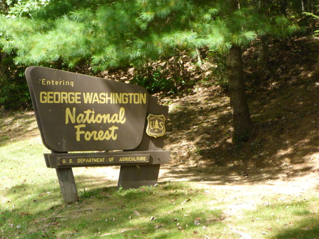 Einfahrt in den George Washington National Forest am Ende von Briery Branch