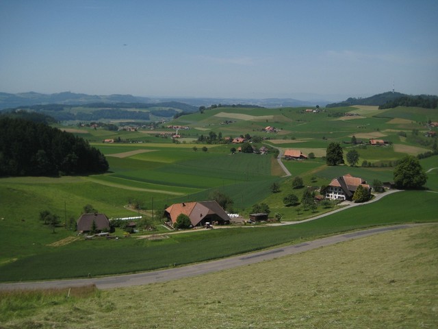 Blick oberhalb von Mänziwilegg über Bern