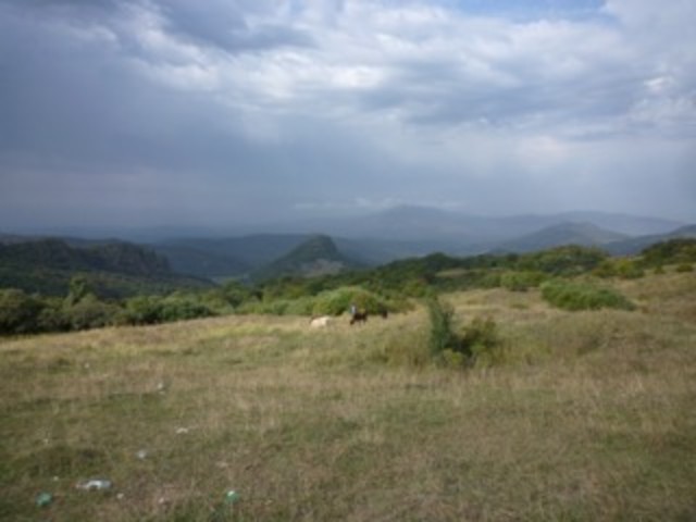 Blick zurück über das Gombori Range.