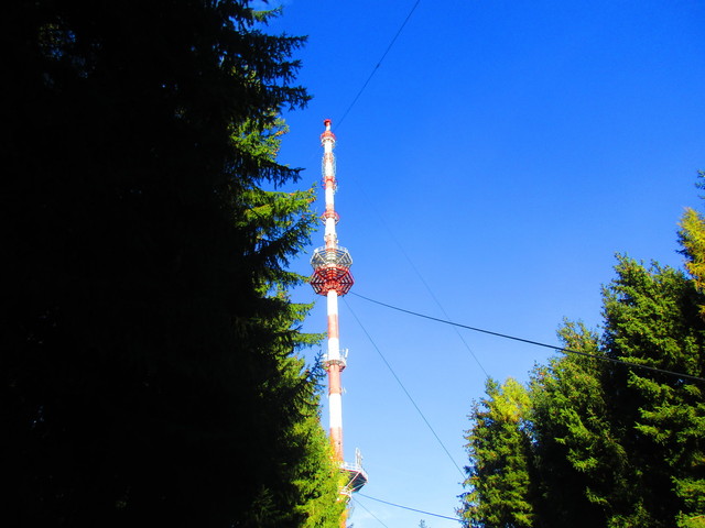 Der Sendemast Högl ist am höchsten befahrbaren Punkt. Der Sendemast ist mit 157 m das höchste Bauwerk im Berchtesgadener Land