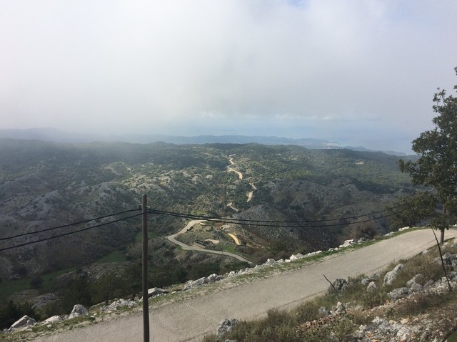 Blick von oben auf die letzten Kilometer vor dem Steilstück