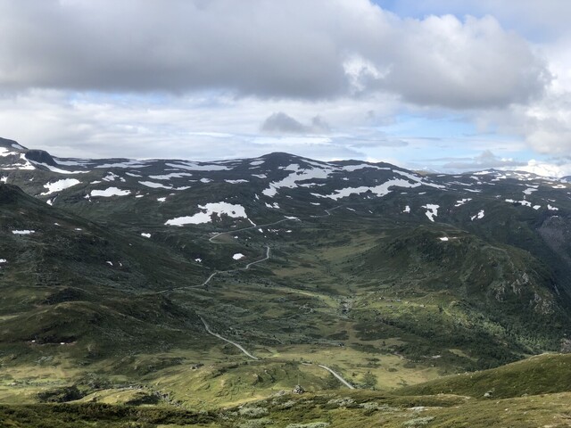 Blick auf die Nordauffahrt vom Sognefjell aus