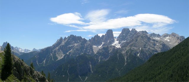 Monte Cristallo von der Dürrensteinhütte aus gesehen.