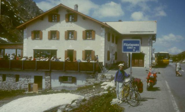 Flüela Hospiz auf der PasshöheUwe, Philipp und Benni Schneider
