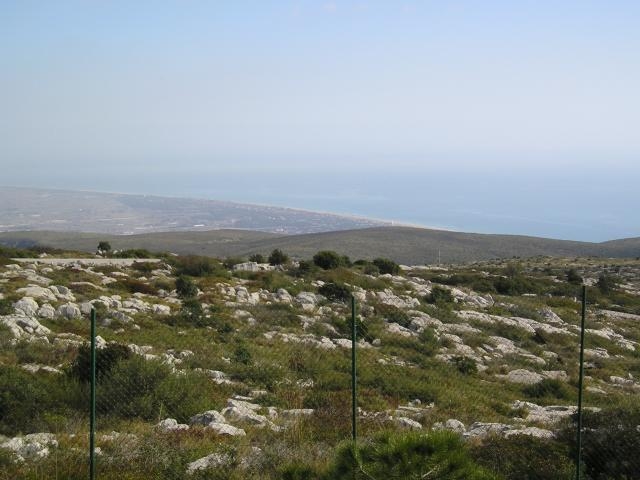 Blick vom Puig Ginebró nach Nordosten zum Delta des Llobregat.