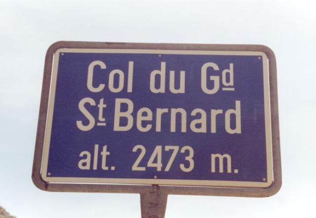 Das Passschild des Grand St BernardTour en France 2003Gunnar Albrecht