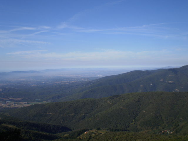 Blick vom Mirador de les Guitadores auf das Vallès.