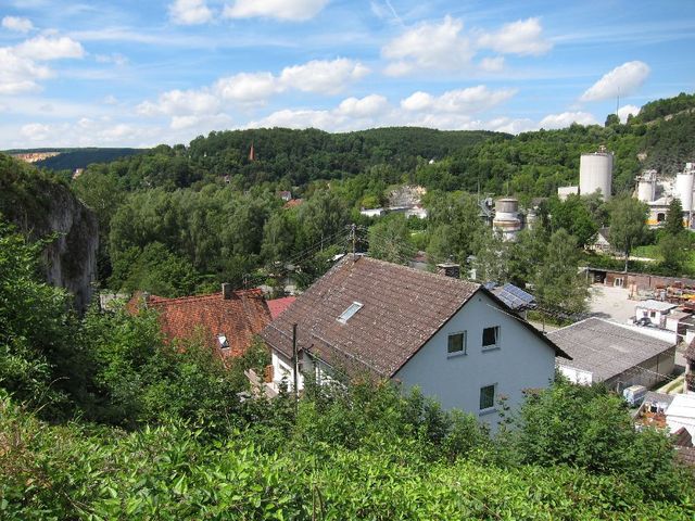Klingenstein Schlosssteige, Blick ins Blautal auf halber Höhe