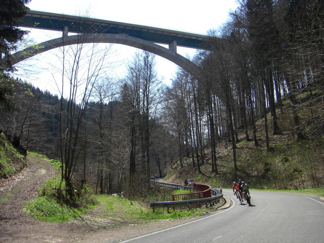 Talbrücke Wilde Gera bei der Anfahrt durch den Gehlberger Grund.