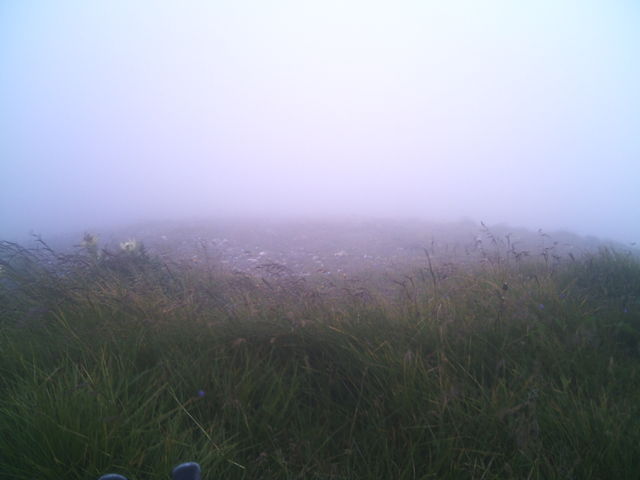 Das traumhafte Panorama am Hochtor. Hinter all dem Nebel kann mans erahnen.