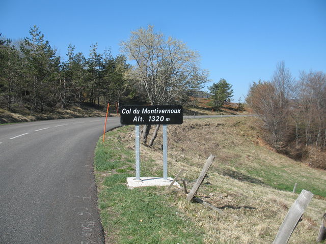 Col du Montivernoux (X) Passschild einige Meter vorm Ort (D122)