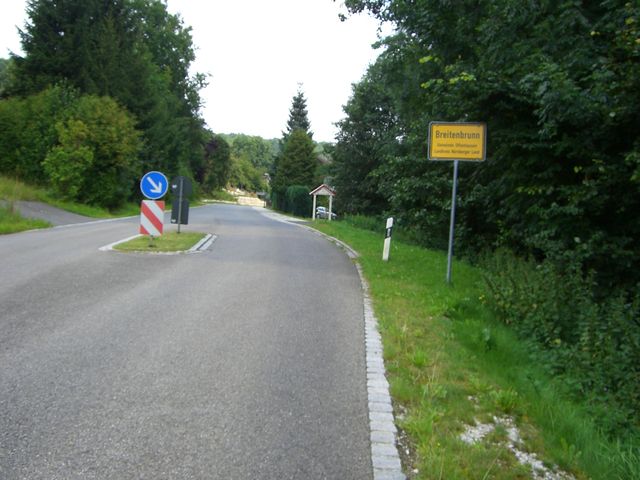 Westanfahrt von Breitenbrunn - Breitenbrunn wird erreicht.