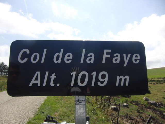 Col de la Faye (N) Das Passschild.
