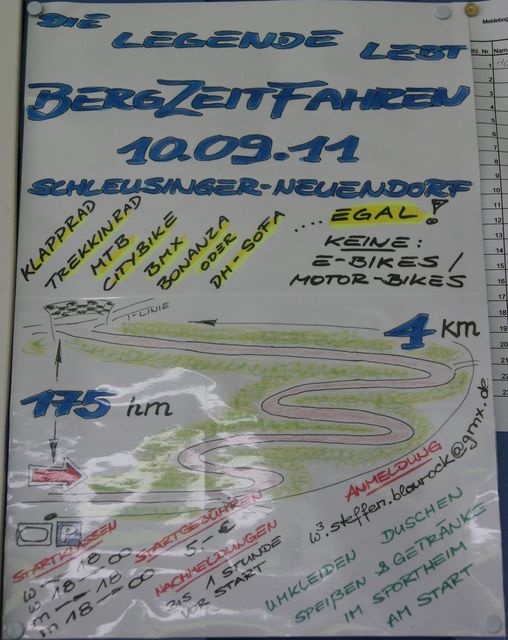 Ausschreibung des Bergzeitfahrens 2011