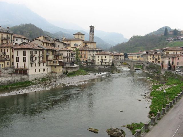 San Giovanni Bianco als Startpunkt der Westanfahrt zum Colle San Gallo.