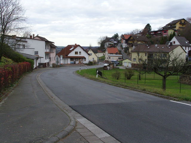 Blick zuück vom Ortsausgang Erlenbach.