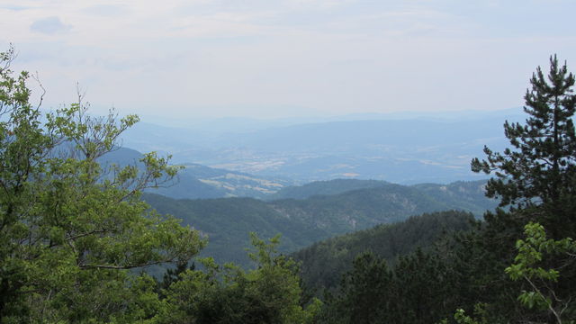 Westanfahrt: Aussicht über das Arnotal zum Pratomagno.