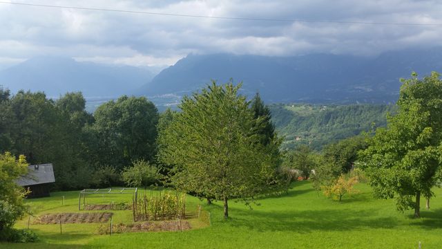 Blick ins Piave-Tal auf der nödlichen Auffahrt kurz hinter Tambre