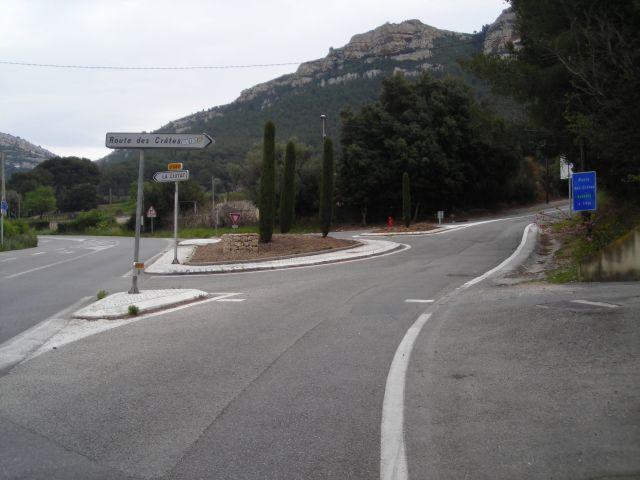 Abzweig zur "Route des Cretes", April 2007