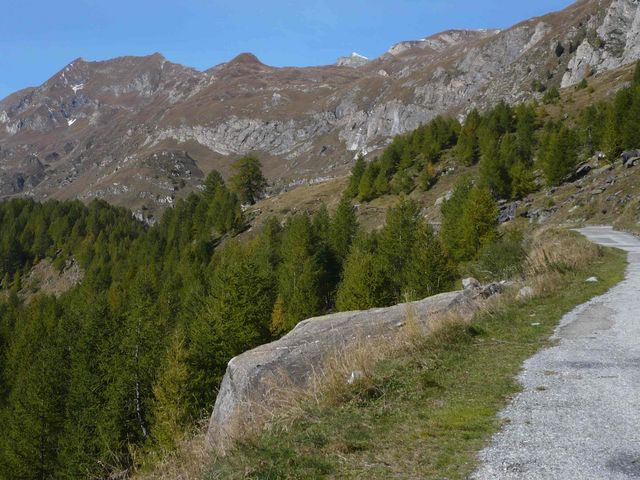 Anfahrt zum Lago del Naret: il Muro in Herbststimmung.