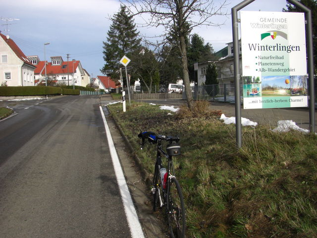 Kurz vor der Passhöhe in Winterlingen.