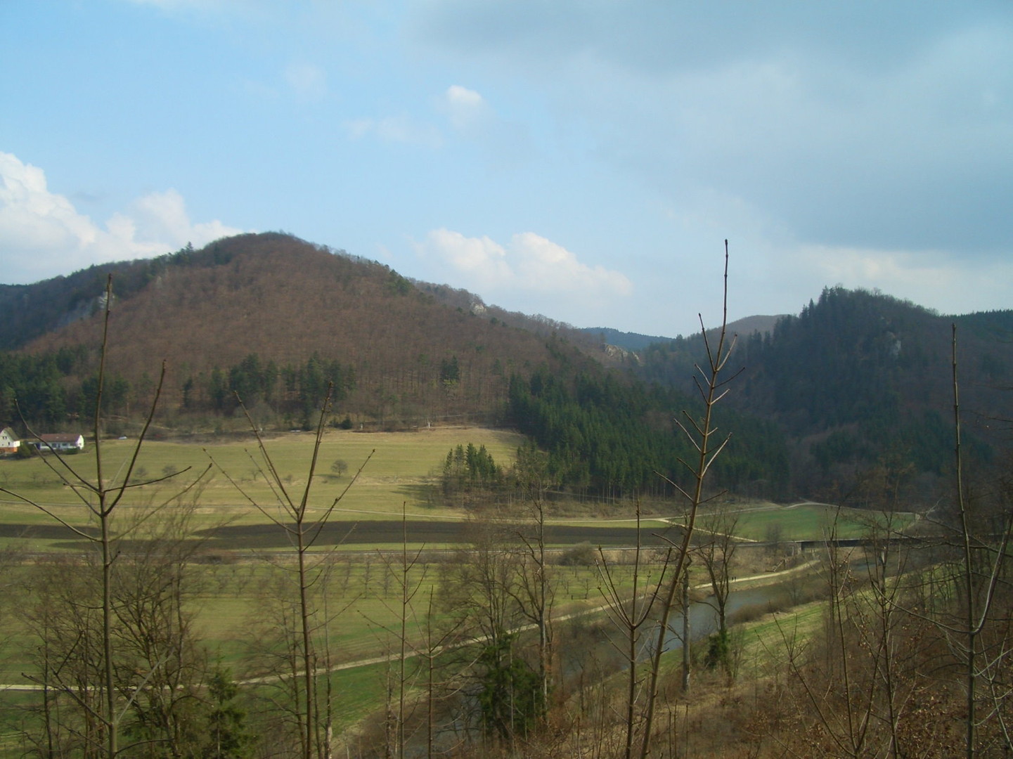 Blick zur Straße nach Buchheim von der anderen Talseite