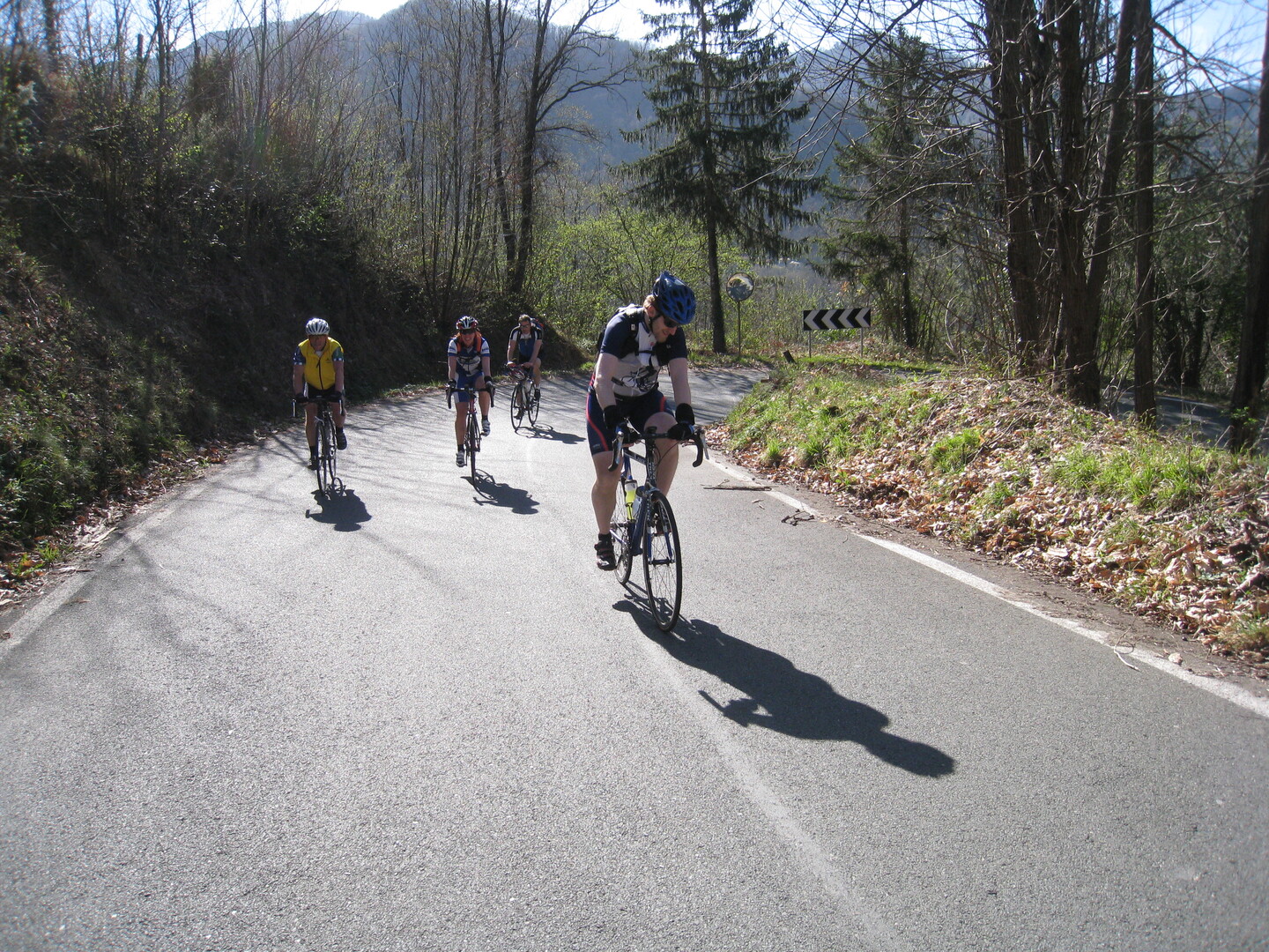 Aufstieg zum [[Passo di Romaggi|paesse|passo-di-romaggi]], welcher ins Val Cichero führt.
(März 2009)