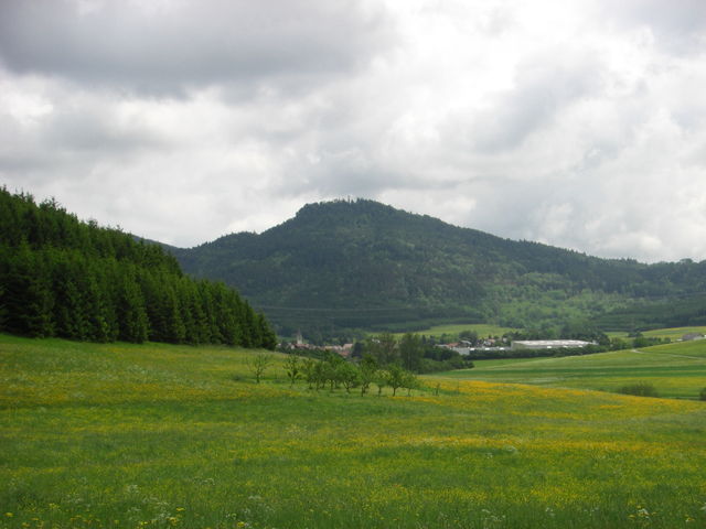 Der höchste Berg der Alb, der Lemberg, mit Wilflingen im Vordergrund