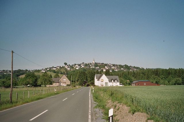 kurz vor Ende der Abfahrt - Aussicht auf Hirschberg.