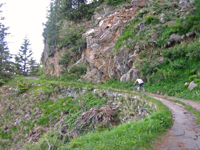 bissig steil und nicht ganz einfacher Untergrund, Alpe del Gesero doppio, 24.06.09