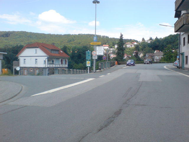 Lindenfels - links die Straße aus Schlierbach.