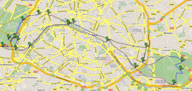 Strecke Marathon Paris