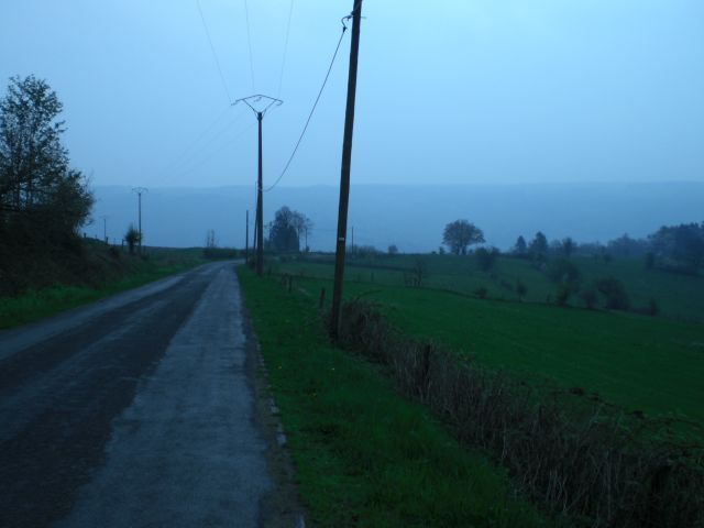 Aussicht von der Côte de Xhierfomont über die grünen Ardennenhügel. 